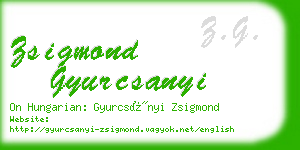 zsigmond gyurcsanyi business card